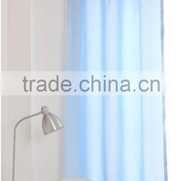 New fashion hookless shower curtain blue linen fabric curtain