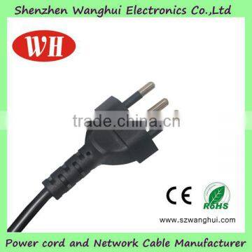 Black power cord for rice cooker/ brazil power cord from China manufacturer