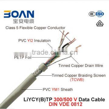 Liycy (B) Tp Data Cable 300/500V Flexible Cu/PVC/Petp/Tcwb/PVC DIN VDE 0812