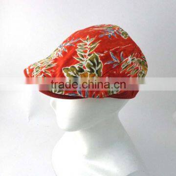 WLOF0702-11 100% Cotton canvas floral printed golf cap, needlepoint man hat and cap