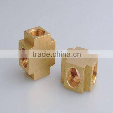 brass&copper square cross connector