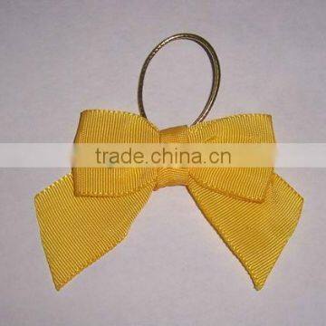 Pre-tied Yellow Bow Tie with Elastic Ring for Wine Bottle Wrapping Decoration