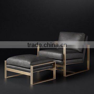 Tufted Stainless Ottoman OT-834