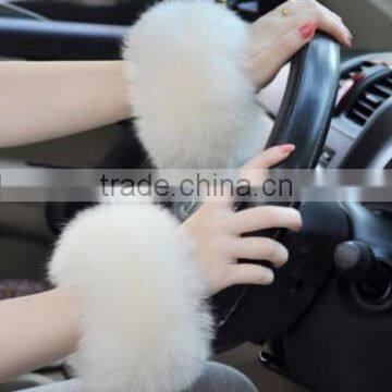 Fashion Accessory Genuine Silver Fox Fur Cuff / Real Fox Fur For Decorate