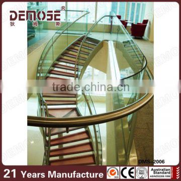 glass exterior wood stairs design