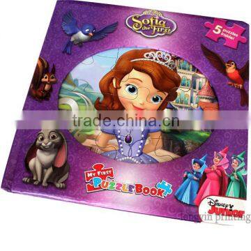 Children princess puzzle book, cardboard book printing