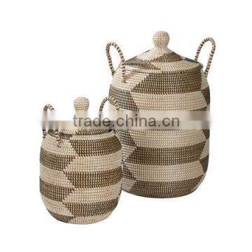 High quality best selling eco-friendly brown seagrass belly basket