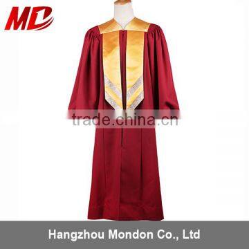 Deluxe Fluting Maroon with gold stole Choir Gowns