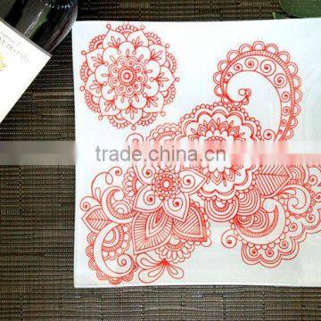 7" 8" 9" dinner dessert tempered colored glass plates wholesale