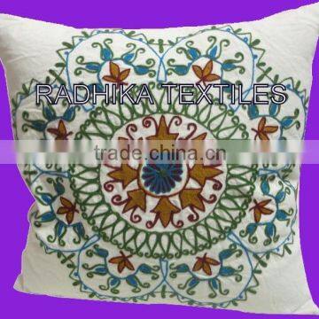 RTCC-3 high fashion new embroidery design Suzani embroidered cushion cover home decor Leaflet theme cushion covers jaipur