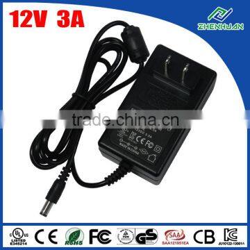 ZF120A-1203000 AC DC 12V 3A power adapter for set top box led light