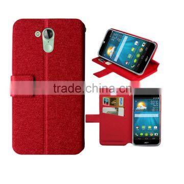 red case for Acer Liquid z500 case silk slim stand wallet leather high quality factory price