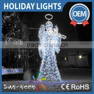 Hot sale lighted angel outdoor christmas decorations with nice design led light plastic christmas angel