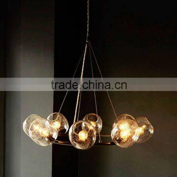 11.29-10 clear hand-blown glass shade Halo glow Chandelier for home decor