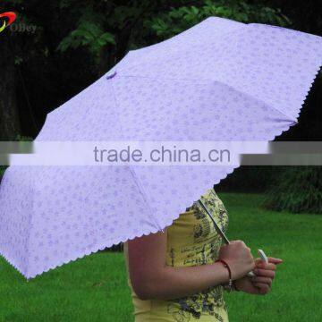 21"*8K Purple Triple Fold Rain Umbrella photo-3