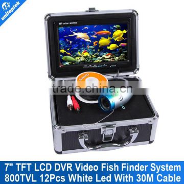 Underwater Fishing Camera System Fish Finder HD 800TVL Fish Finder 7" TFT LCD Video Camera DVR Recorder with 30m Cable