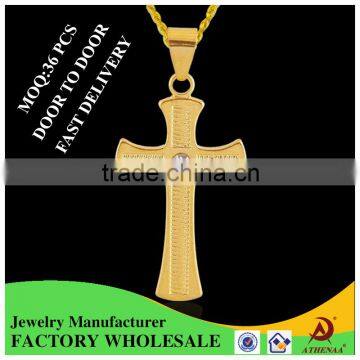 ATHENAA Jewelry 18K Gold Color Jesus Cross Pendant for Women Religious Jewelry photo-2