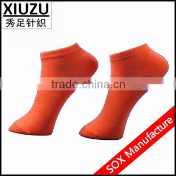 Cheap Plain Orange Cotton Ankle Socks For Ladies