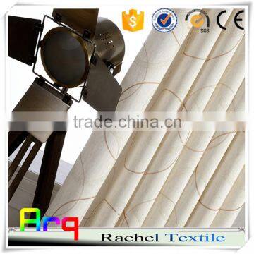 Geomery Design White Polyester Cotton Embroidery Curtain Fabric in Livingroom Window Curtain photo-2