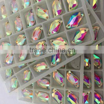 Crystal AB 10x20 S Shape Flatback Sew on Crystal Stone in White Box for Dancing Dress photo-2