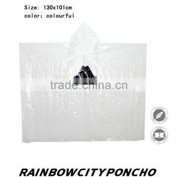 PE disposable rain poncho for promotion outdoor raincoat with logo printing