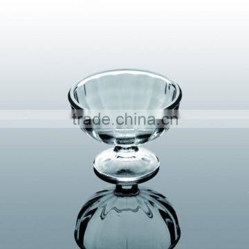 crystal glass ice cream serving bowl