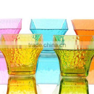 Hammered Surface Colorful Glass Candle Holder