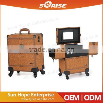 2016 Sunrise Artist Beauty Makeup Case Aluminum Professional Beauty Trolley Case