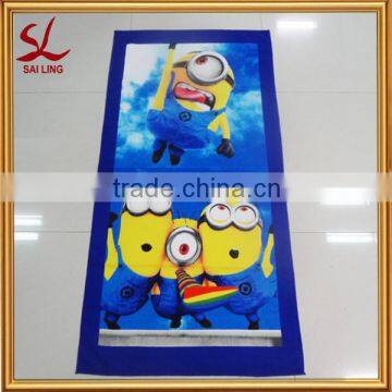 Hot Sales Cartoon Reactive Printed 100% Cotton Velour Beach Towel 70x140CM