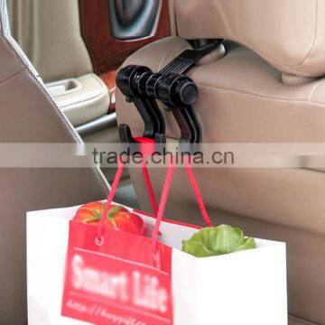 Car Seat Bag Hook Holder Double Vehicle Hangers Clasp Auto Bag Clothes Organizer