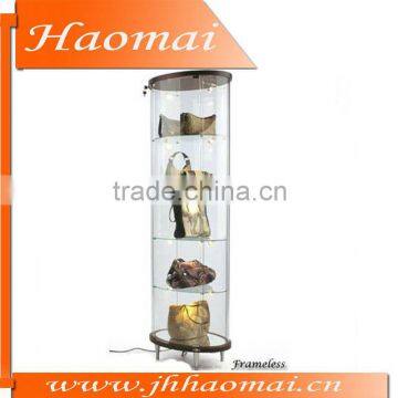 BEST SELLER!!round glass display case, 5 tier Round Display Case That Has Suspended Shelf,glasses display,cosmetic display case