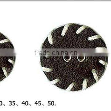 Imitation hand-made two part decorative leather button covers jeans button cover