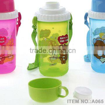 A070 Children Plastic Water Bottle Shantou Shuanghuan Viassin pp Drinking Botter With Cup (L) for Kids
