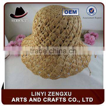 Wholesale cheap raffia straw custom print bucket hat