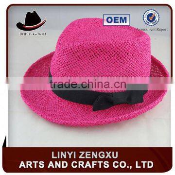 Cheap Colorful Straw Fedora Hats for Children photo-5
