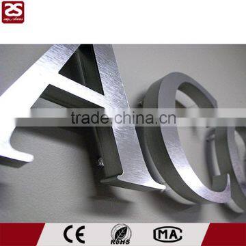 Waterproof stainless steel alphabet led backlit sign 3d wall letters