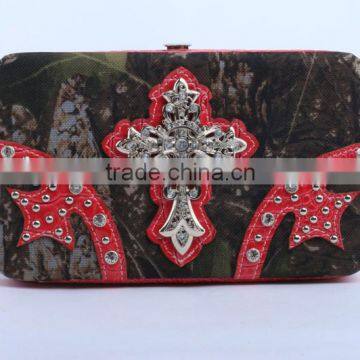 Western rodeo bling rhinestone cross cowgirl camo wallets