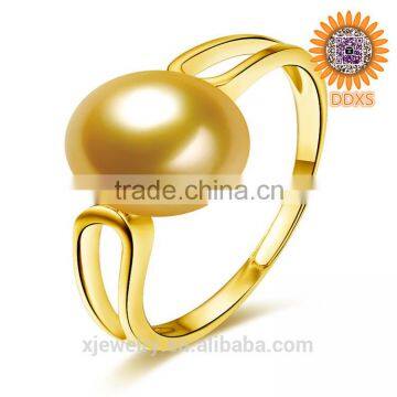 Custom Wholesale Fashion High Grade South Sea Flower Shell Pearl Gold Ring Designs