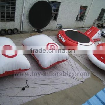 Best quality 0.9mm materials floating inflatable water park with inflatable water trampoline