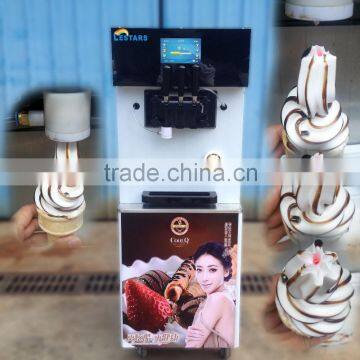 Digital Touch Screen Frozen Yogurt Rainbow With Jam Centre Frozen Yogurt Ice Cream Machine