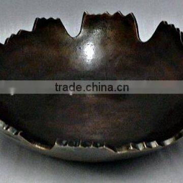 Round Copper Casted Aluminium Metal Fruit Candy Bowl