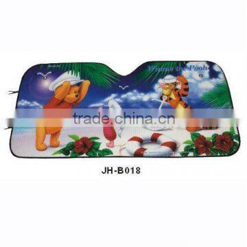 PE foam car sun shade with printing front window