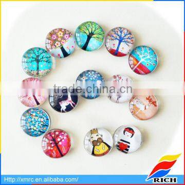 Custom cute round glass refrigerator magnet wholesale