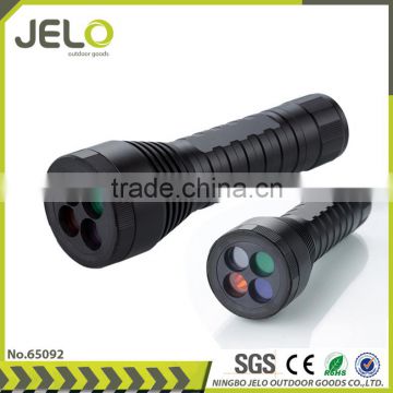 Ningbo JELO Powerful XPE R2 Green Blue Red White 4 Color Torch Tactical Flashlight