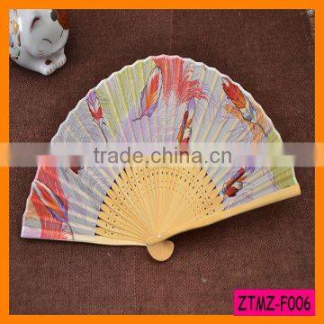 2014 Hot Sales Feather Women Bamboo Folding Fan Wholesale ZTMZ-F006