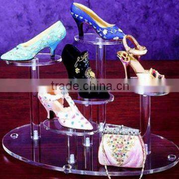 Clear Thick Acrylic Women Shoes Retail Shop Display Holder Stand Riser Rack