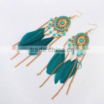 Feather tassel earrings artificial jewellery earring women