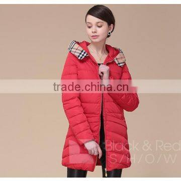 Latest design long and thick winter down jacket for women