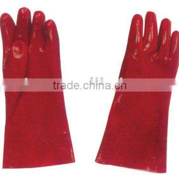 Red PVC Fully Coated Gloves