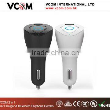 2016 New Automotive bluetooth headset and car charger combo